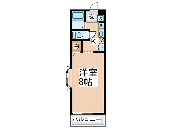 ドミールヨシダ(1K/1階)の間取り写真