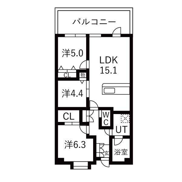シティコート目黒1棟(3LDK/1階)の間取り写真
