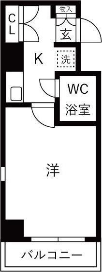 セザール名古屋(1K/7階)の間取り写真