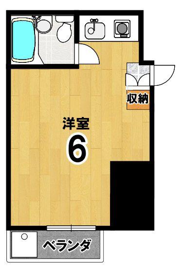 カーサ東一条(ワンルーム/3階)の間取り写真