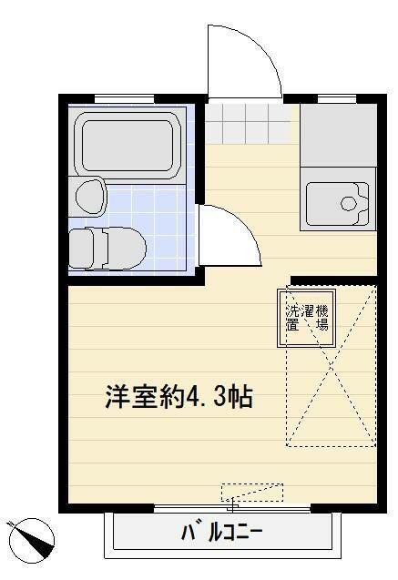 レジデンス志木(1K/2階)の間取り写真