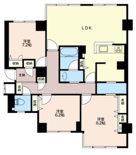 GREEN HOMES 1(3LDK/7階)の間取り写真