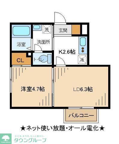 プラスタ(2K/2階)の間取り写真