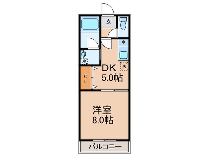 KA-SA浪打(1DK/3階)の間取り写真