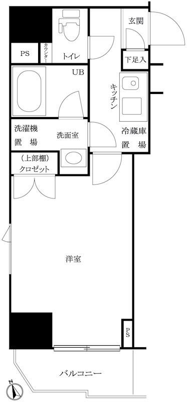 ルーブル新宿原町(1K/5階)の間取り写真