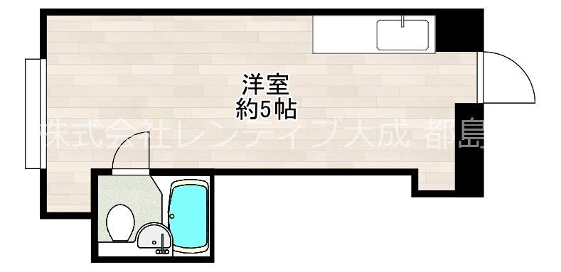 ラパンジール都島(ワンルーム/2階)の間取り写真