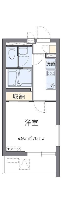 グレイスコーポ薩摩II(1K/2階)の間取り写真