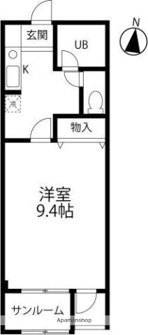 グリーンハイツI番館(1K/3階)の間取り写真