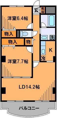 グリーンマノリアル(2LDK/3階)の間取り写真