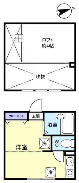ROSETTE(ワンルーム/1階)の間取り写真