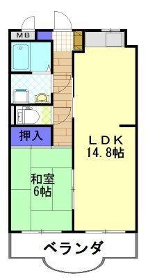 駒西ハイツⅠ(1LDK/3階)の間取り写真