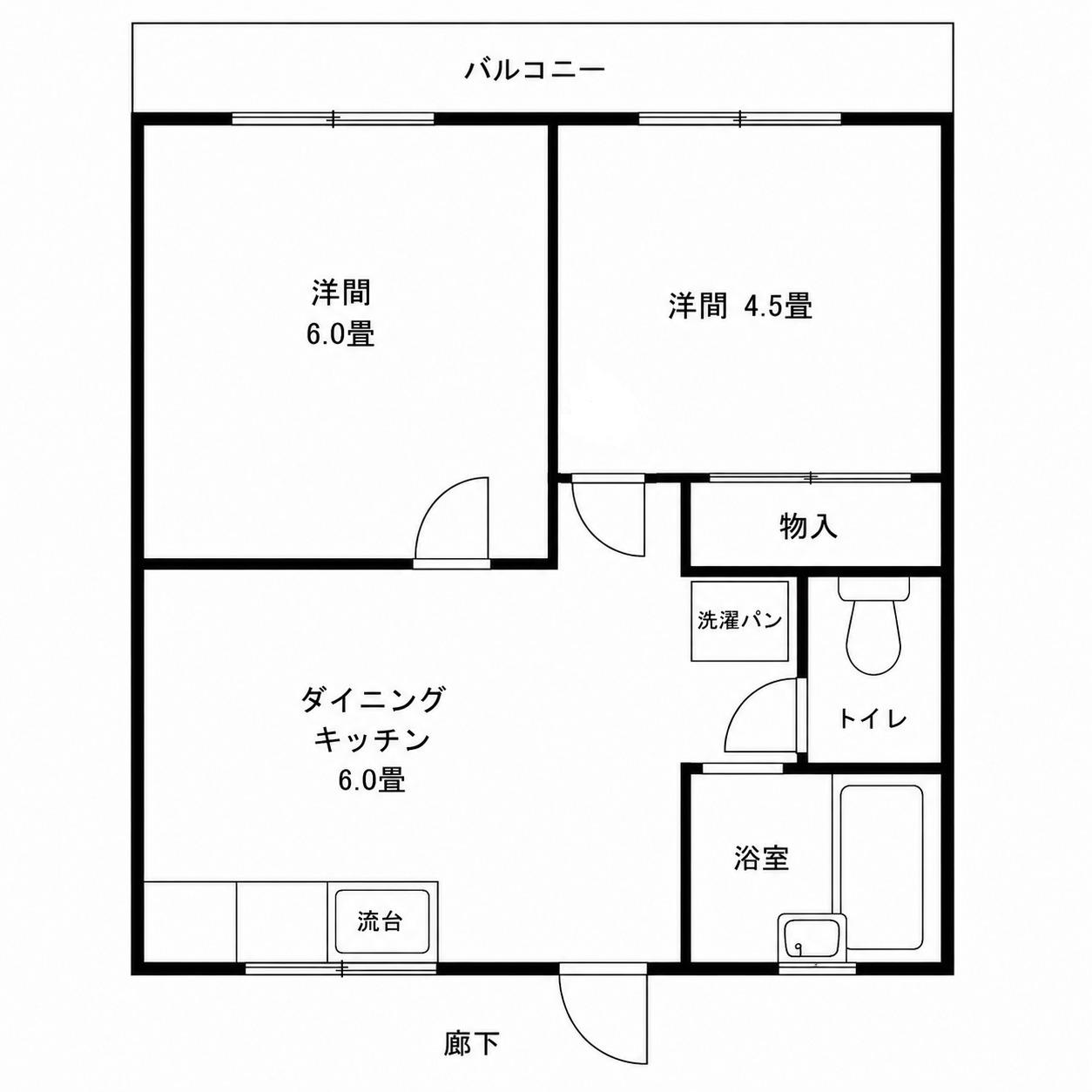 ハピネス南蒲田PARTII(2DK/2階)の間取り写真