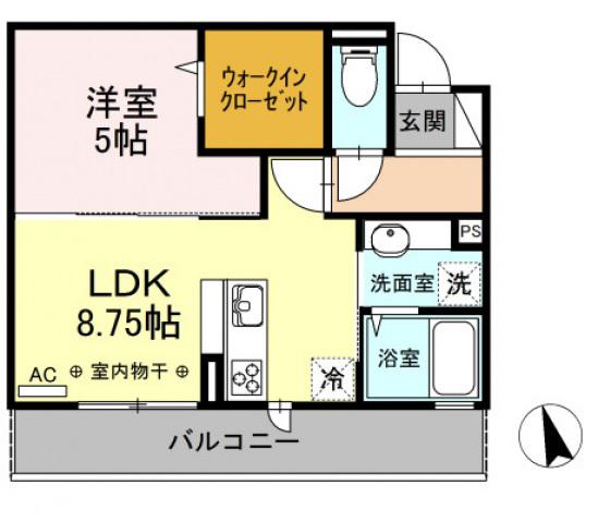 アルカディア(1LDK/3階)の間取り写真