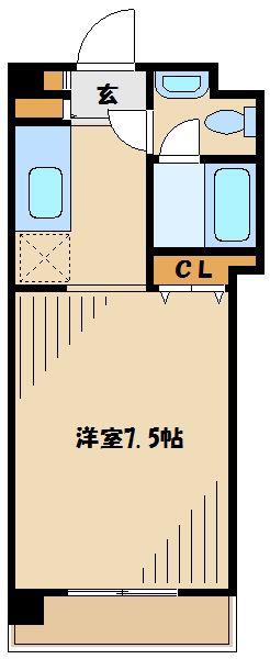 プレール宮崎台(ワンルーム/4階)の間取り写真