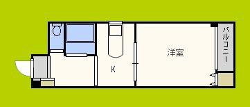 エクトIII(1DK/4階)の間取り写真