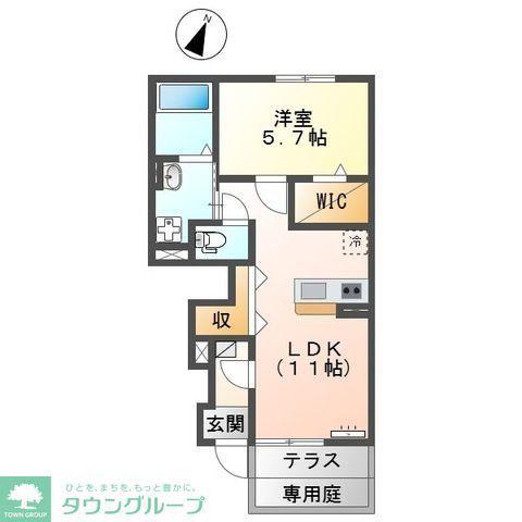 LAVANDA(1LDK/1階)の間取り写真