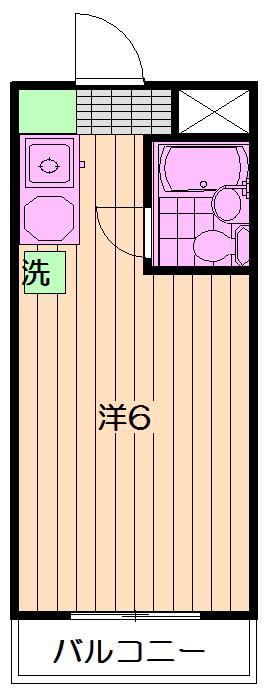 中井ハウス(ワンルーム/2階)の間取り写真