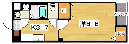 セレーサ(1K/2階)の間取り写真