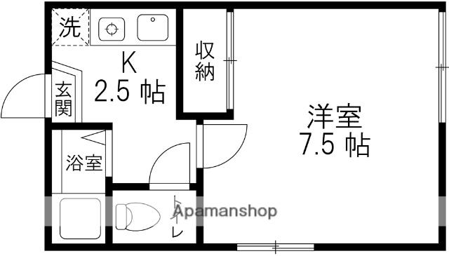 ローベルジュ(1K/2階)の間取り写真