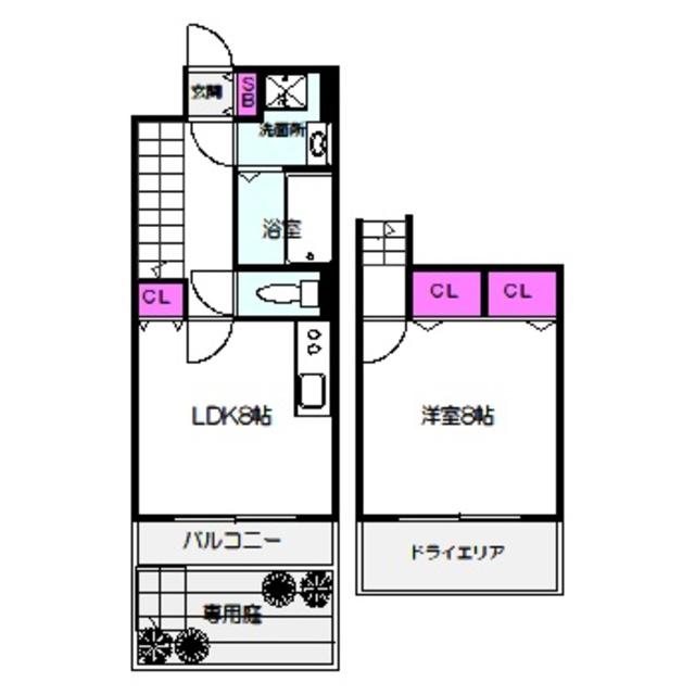 CITYSPIRE鶴見(1LDK/1階)の間取り写真