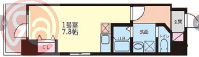 S-FORT弁天町(ワンルーム/4階)の間取り写真