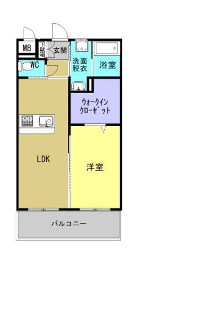グレイスルピナス(1LDK/2階)の間取り写真