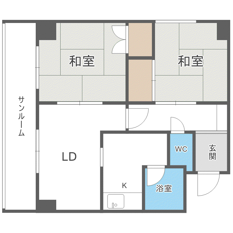 朝日レジデンス(2LDK/8階)の間取り写真
