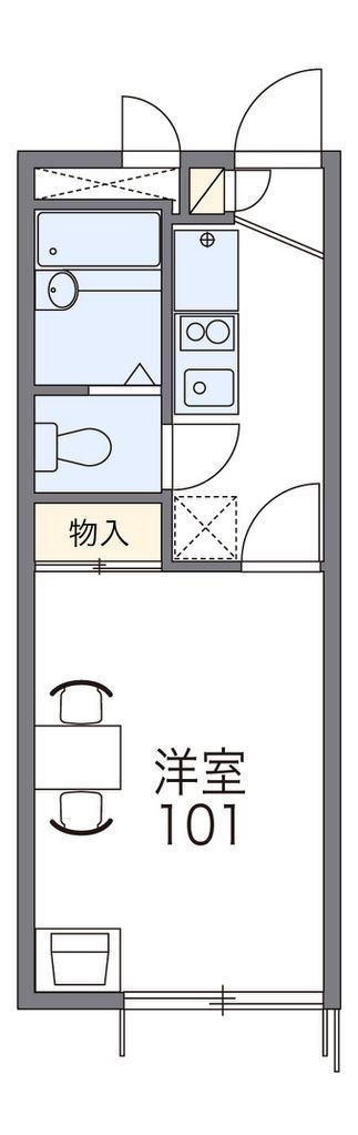 レオパレスKARIBA(1K/1階)の間取り写真
