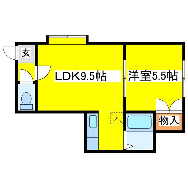 フルハウス北野(1LDK/3階)の間取り写真