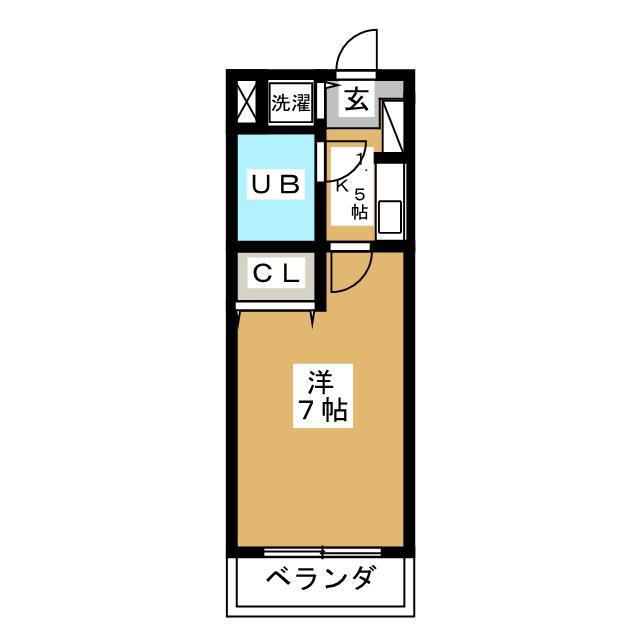 ライオンズプラザ上野毛(1K/5階)の間取り写真