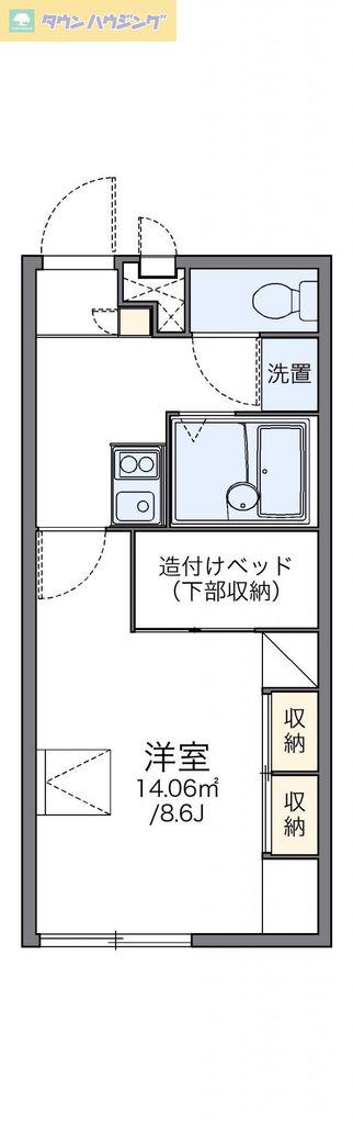 レオパレスリベェールSOGA(1K/2階)の間取り写真