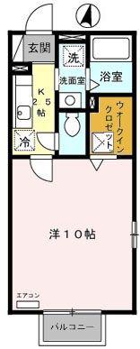 アビデホンダ(1K/1階)の間取り写真