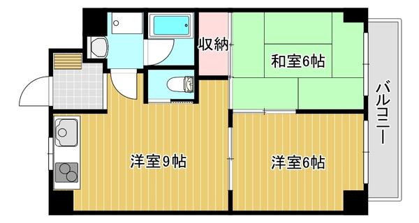 和光麻里布レジデンス参番館(2LDK/8階)の間取り写真