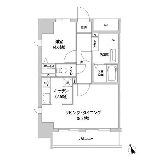 KANZE SHIBAURA RESIDENCE(1LDK/9階)の間取り写真