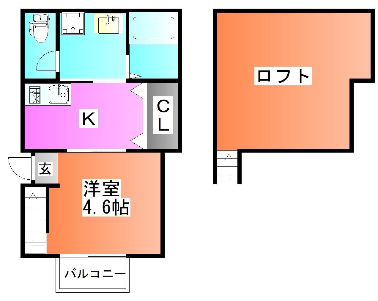 MAREA北町(1K/1階)の間取り写真