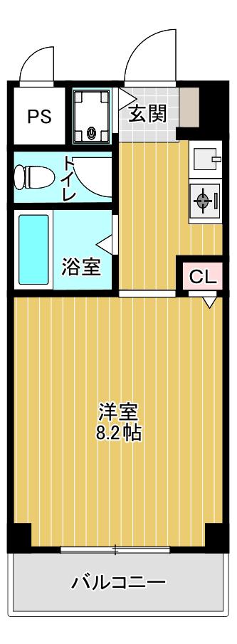 ランテルナM2(1K/4階)の間取り写真