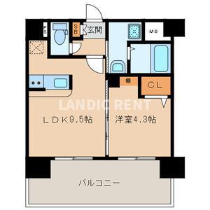 三島マンション博多駅東(1LDK/4階)の間取り写真