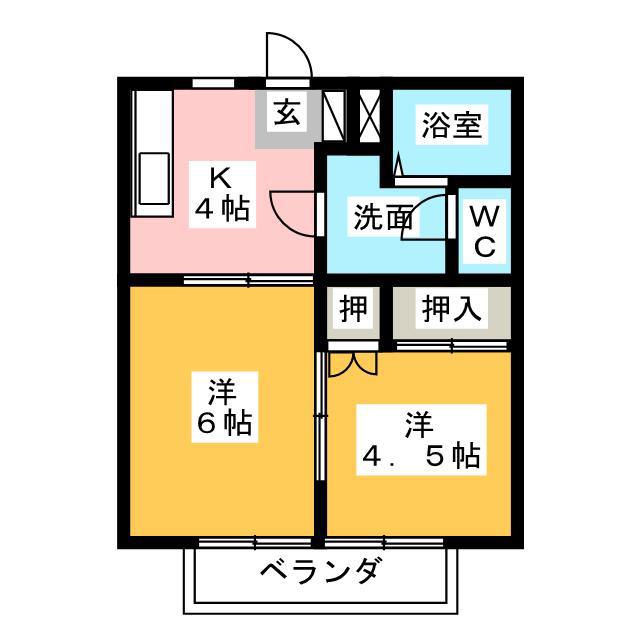 メゾニティーTAKA A(2K/1階)の間取り写真