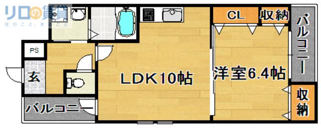 フジパレス瑞光II番館(1LDK/3階)の間取り写真