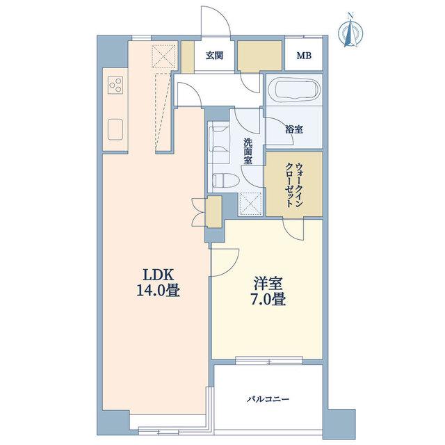 レジディア恵比寿南(1LDK/3階)の間取り写真
