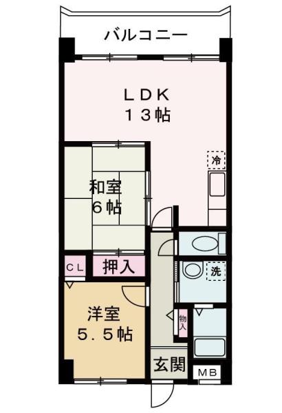 グランメェル435(2LDK/4階)の間取り写真