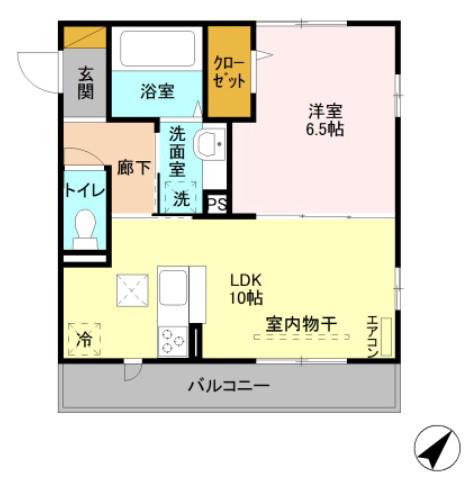 D-.M´S(1LDK/1階)の間取り写真