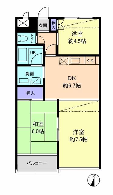 グリーンヒル102(3DK/3階)の間取り写真
