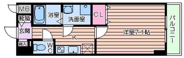S-RESIDENCE HOMMACHIMARKS(1K/14階)の間取り写真