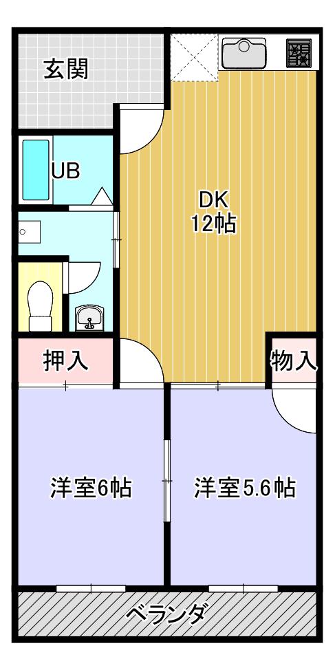 ライフステージヒロ(2LDK/1階)の間取り写真