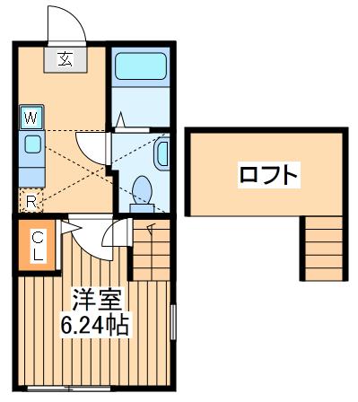 ステラハウス(1K/2階)の間取り写真