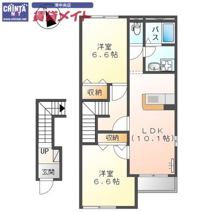 チアーズシャンパーニュ(2LDK/2階)の間取り写真