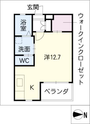 メゾンド銀乃杜II(ワンルーム/3階)の間取り写真