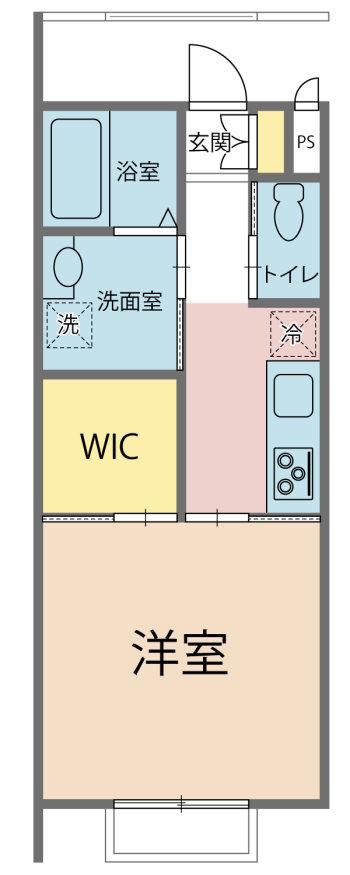 NEWCALM(1K/2階)の間取り写真