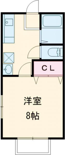 グランビュー川崎(1K/2階)の間取り写真